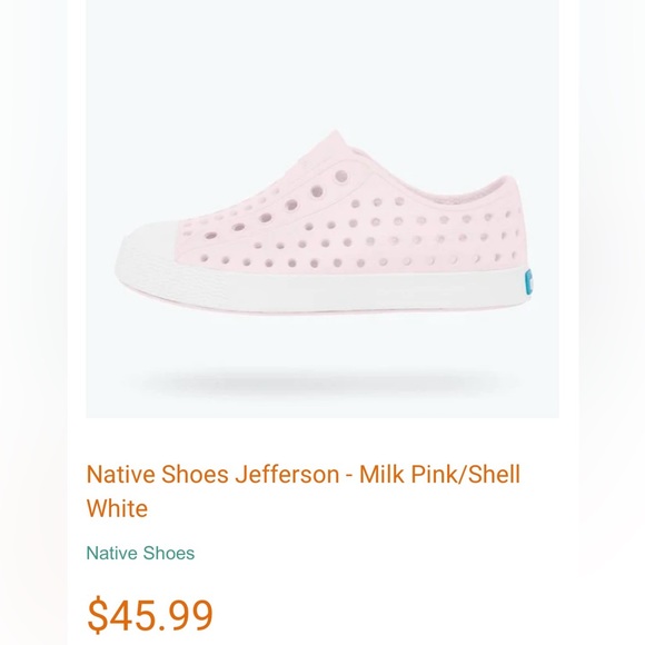 Kids milk pink/shell white Natives size C5. Hardly used, in Excellent condition. - Picture 9 of 9